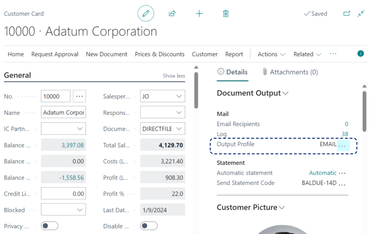 Customer Card_Output Profile