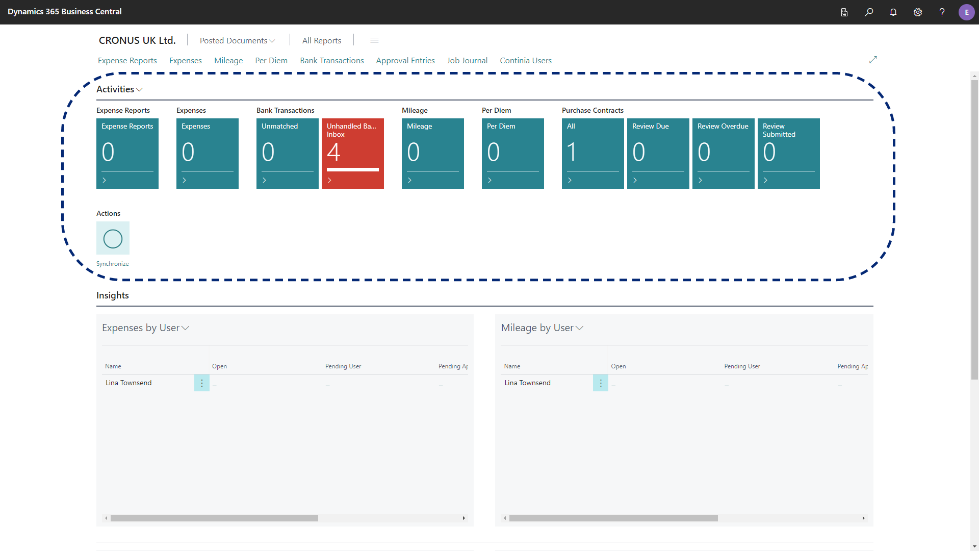 Role Center_Continia Expense Management