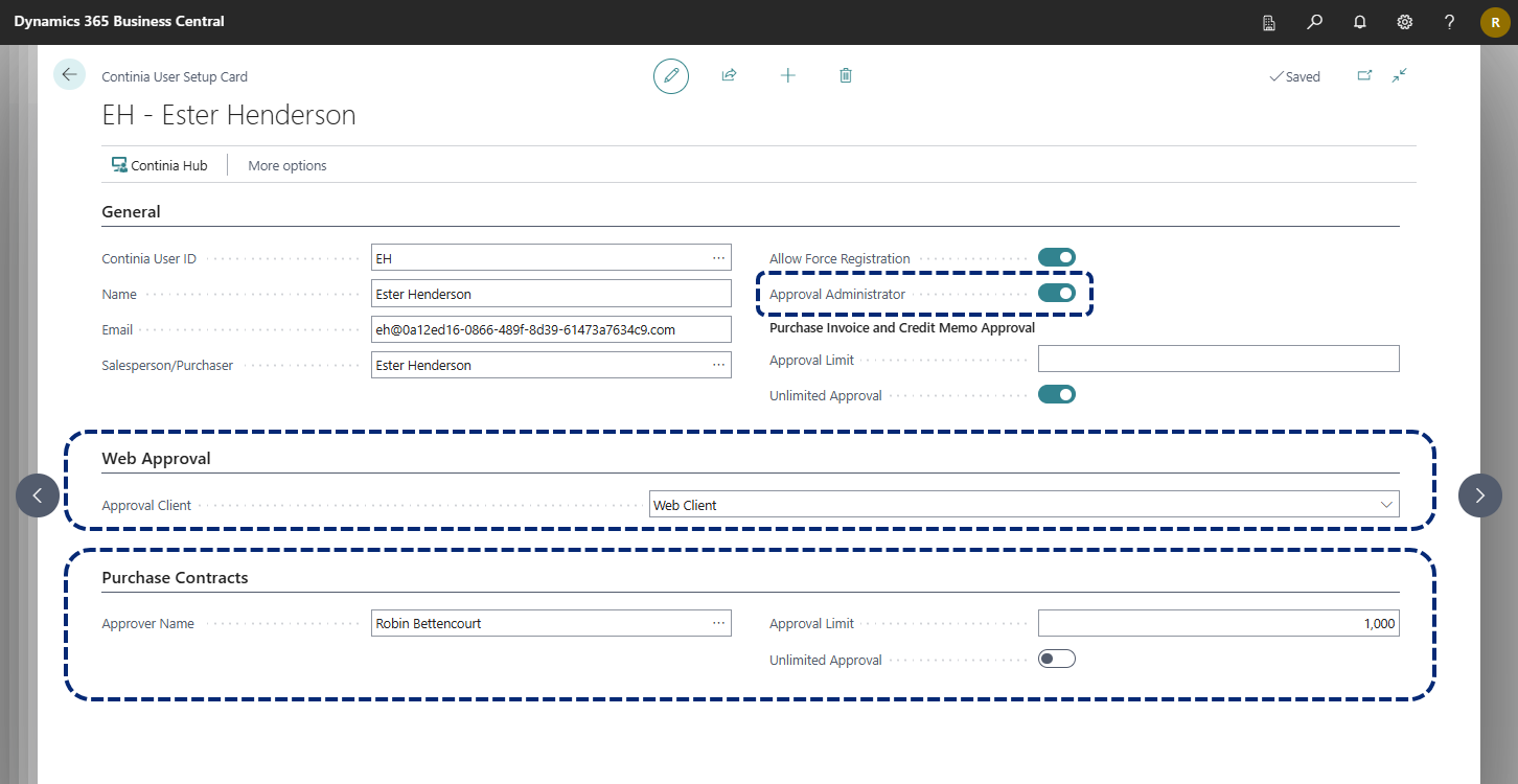 DC Continia User Setup Approval FastTab