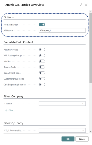 Refresh G L Entries Overview Affiliation