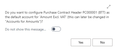 DC_Purchase Contract default account confirmation message