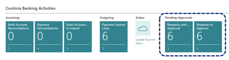 CB role center pending approval cues