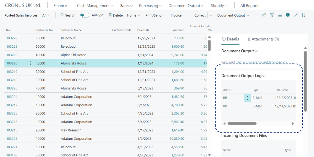 Posted Sales Invoices_FactBox DO Log