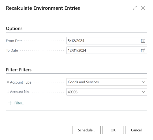 Recalculate Environment Entries