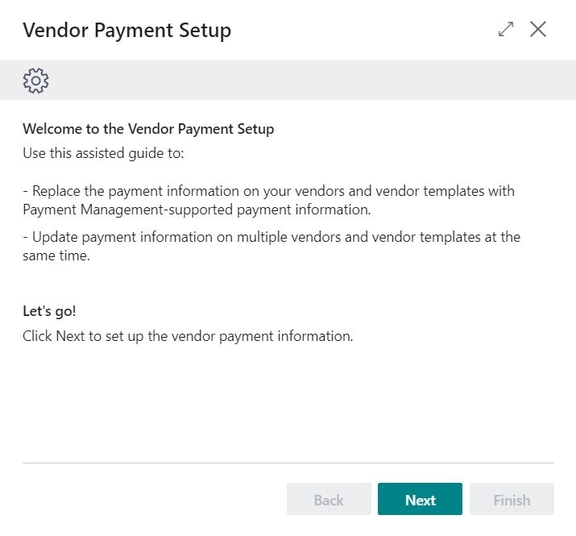 Update the vendor payment information