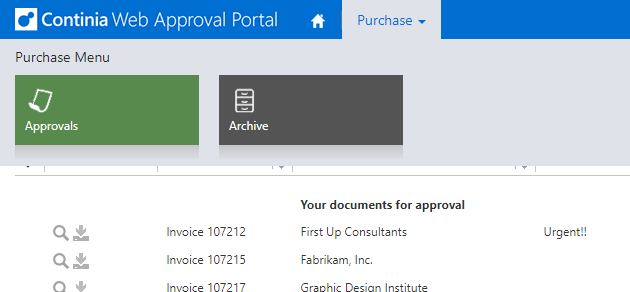 Approve documents using the Continia Web Approval Portal