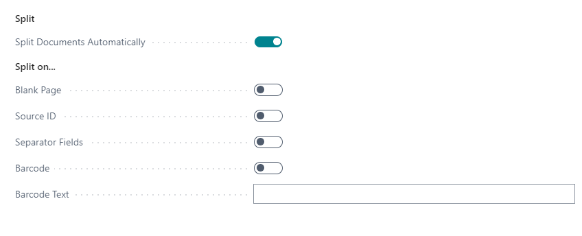 Set up automatic splitting of documents