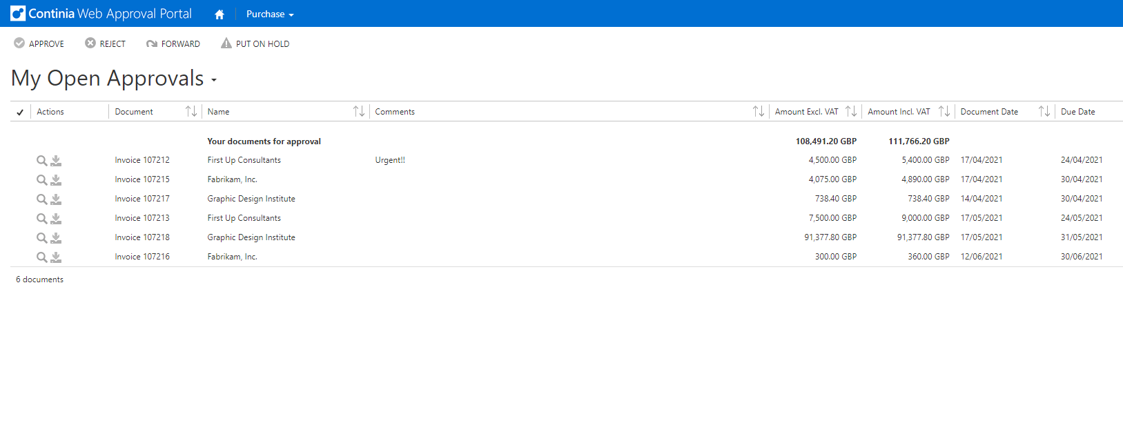 Approve documents using the Continia Web Approval Portal