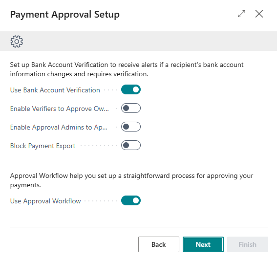 Enable Bank Account Verification